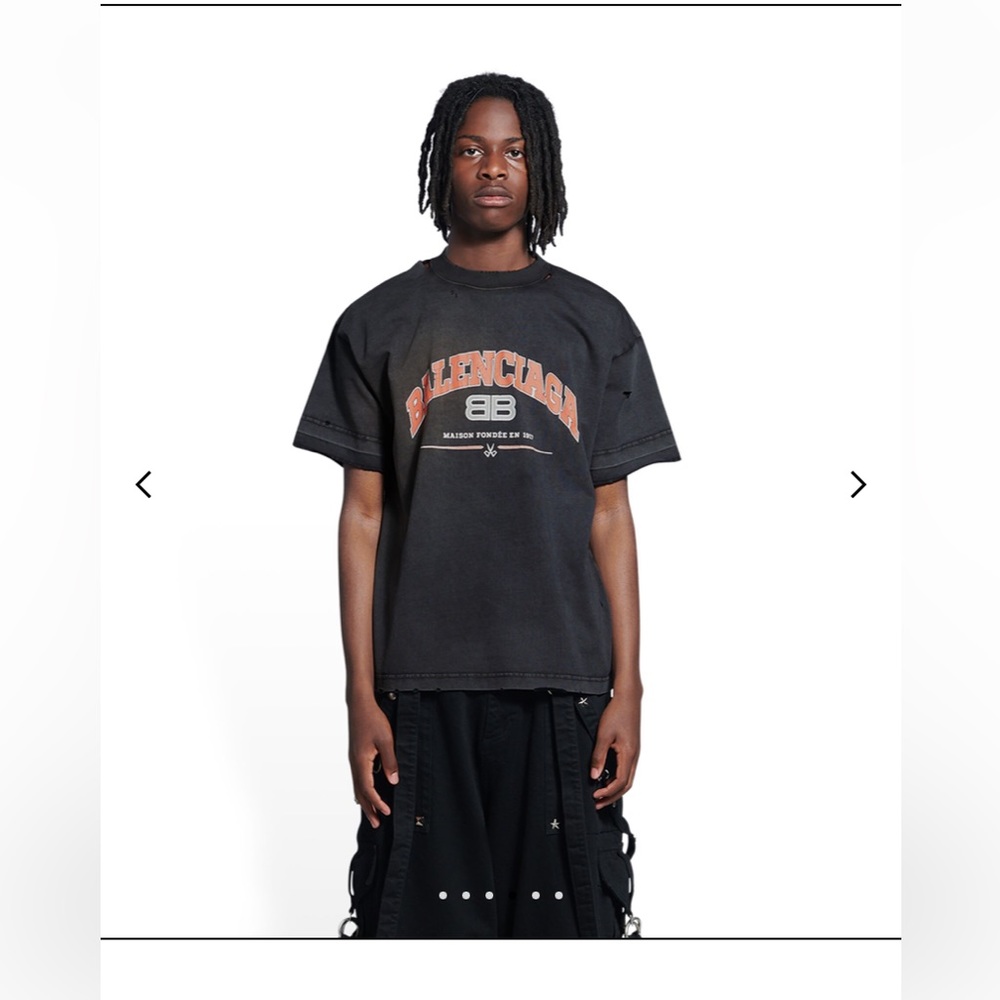 Balenciaga Black and Orange Men's Shirt